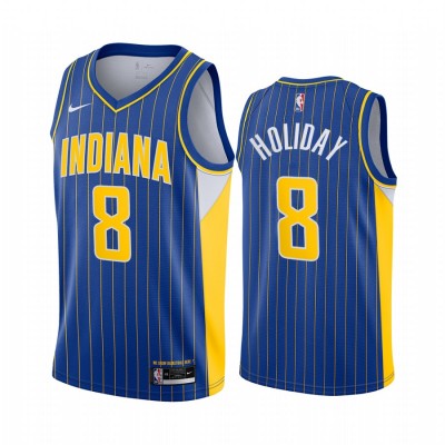 Nike Indiana Pacers #8 Justin Holiday Blue Youth NBA Swingman 2020-21 City Edition Jersey